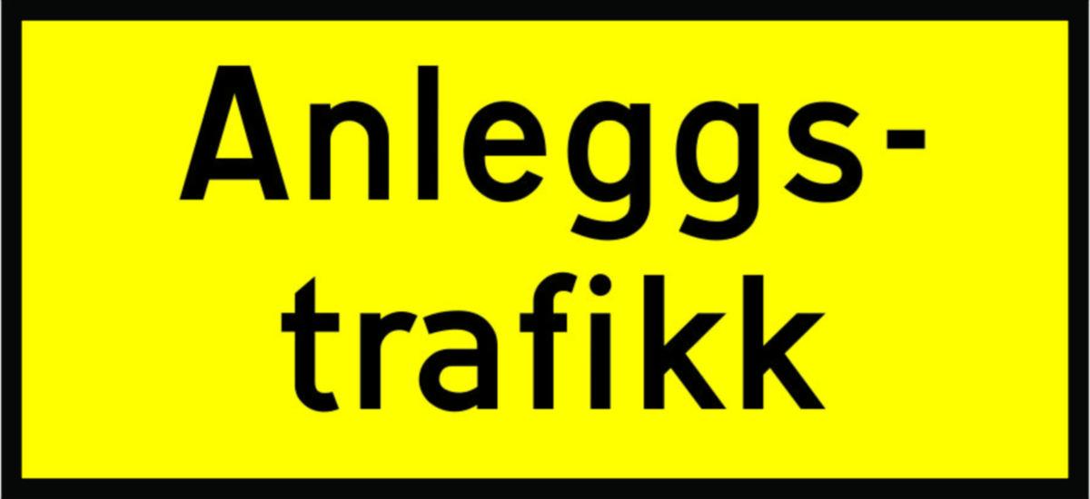 Skilt anleggstrafikk, nr. 808.713 - Anleggstrafikk. Skilt nr. 808.713 MS Type 3