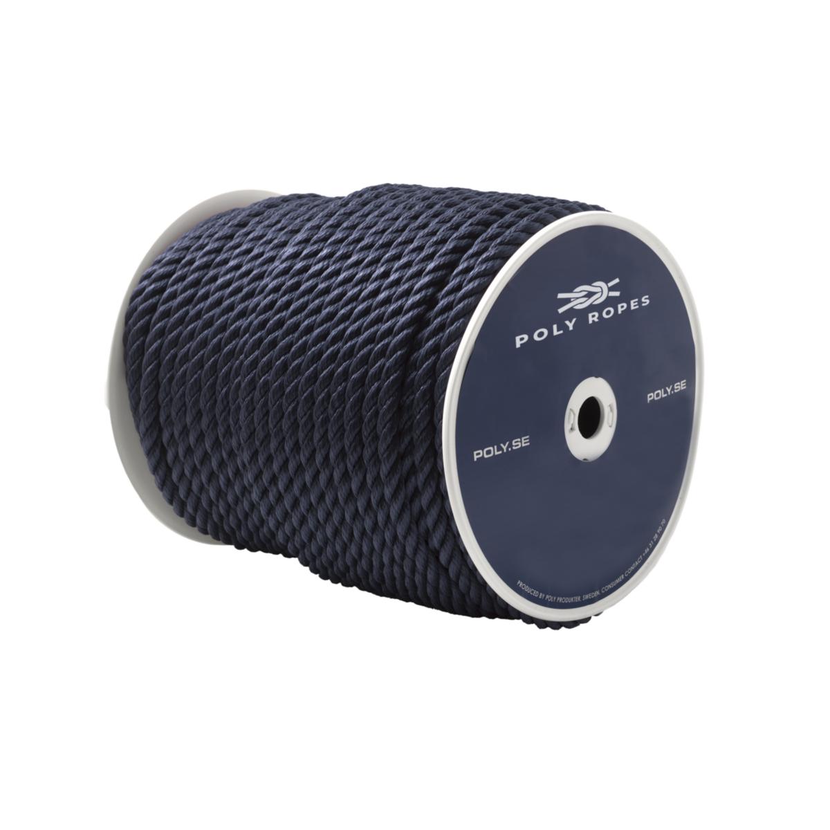 Tauverk Polysoft 3-slått - Tauverk polysoft Polyprodukter 8mmx150m navy