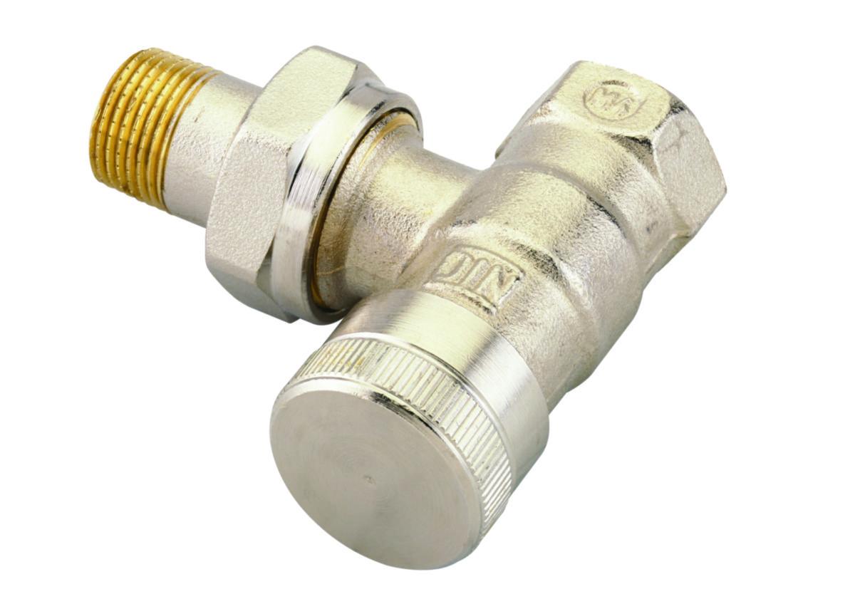 Returventil RLV vinkel, Danfoss - 3/8" RLV-10 returventil m/avst forn. vinkel