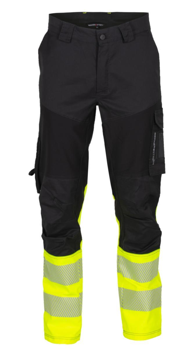 Servicebukse BS Gjøvik stretch HiVis kl.1 - Servicebukse BS Gjøvik 4X HiVis kl.1 sva/gul str 52