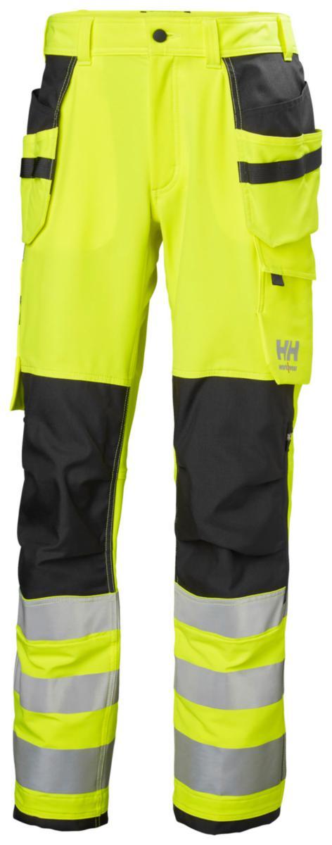 Håndverksbukse HH Alna 4-V HiVis kl.2 - Håndverksbukse HH Alna 4X HiVis kl.2 gul/koksgrå str C52