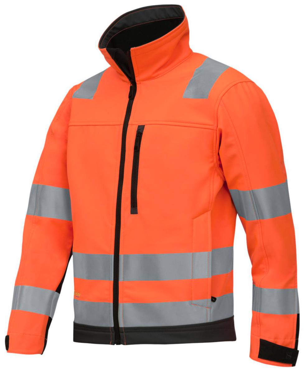 Softshelljakke Snickers® 1230 HiVis kl.3 - Softshelljakke Snickers 1230 HiVis kl.3 oransje/grå str XL
