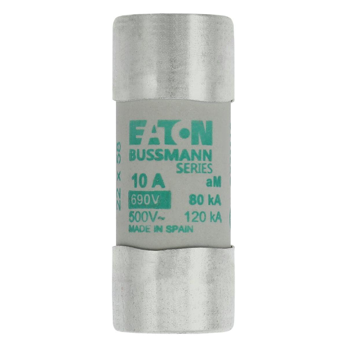 Fuse Sylindersikring 690VAC Eaton Electric - Syl.sikr.22 x 58 10A AM 690VAC CYL. FUSE 22x58 10A AM 690VAC