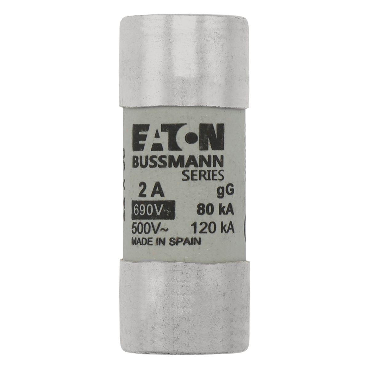 Fuse Sylindersikring 690VAC Eaton Electric - Syl.sikr. 22 x 58 2A GG 690VAC CYL. FUSE 22 x 58 2A GG 690VAC