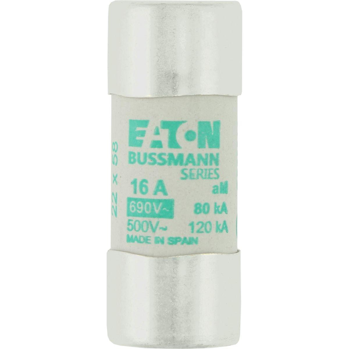 Fuse Sylindersikring 690VAC Eaton Electric - Syl.sikr.22 x 58 16A AM 690VAC CYL. FUSE 22x58 16A AM 690VAC