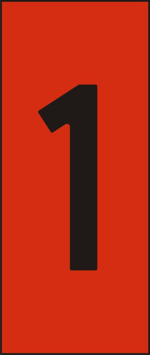 Linjeservice Merkesystem Skilt H-25 Rød, tall 25stk - Skilt H25 rød tall 1 (pk.a 25)