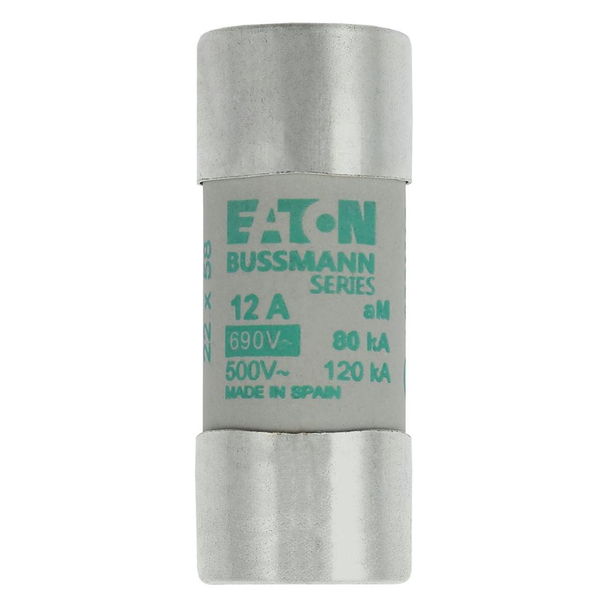 Fuse Sylindersikring 690VAC Eaton Electric - Syl.sikr.22 x 58 12A AM 690VAC CYL. FUSE 22x58 12A AM 690VAC