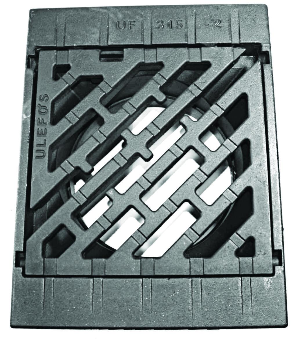 KantstenslukUF-315-2 Ulefos - Ulefos kantstensluk UF-315-2 m/diagonal rist/hengslet lås