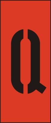 Skilt H25 rød bokstav Q (25) 