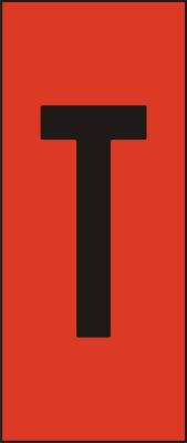 Skilt H25 rød bokstav T (25) 