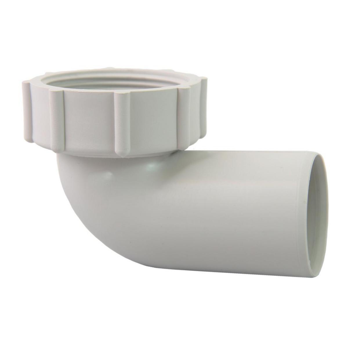 Bend 88° m/hettemutter hvit, Smartline - 40 mm x 1 1/2"-1 1/4"Smartline overg.bend 88.5 m/hettemutter