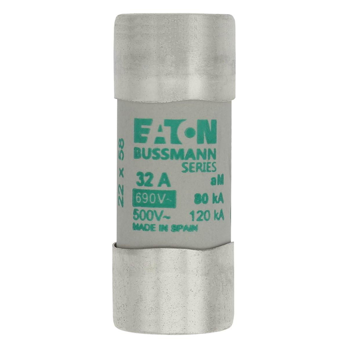 Fuse Sylindersikring 690VAC Eaton Electric - Syl.sikr.22 x 58 32A AM 690VAC CYL. FUSE 22x58 32A AM 690VAC
