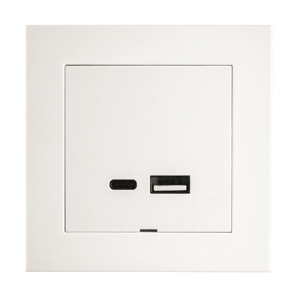 USB lader Sg® A+C - USB A+C LADER 3A IF HVIT 