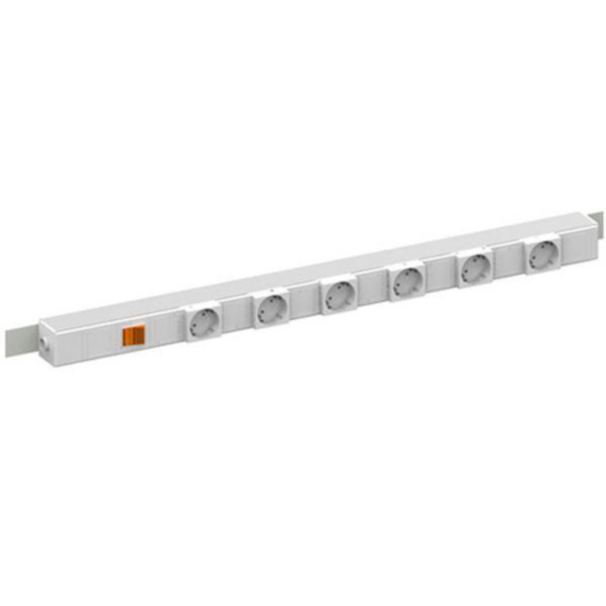 El-skinne - Energipanel horisontal SM 1775mm 6 kontakter m/bryter