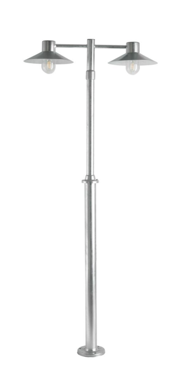 Stolpearmatur Norlys Lund - Lund 275. Galvanisert E27. 2X 75W.IP 54.KL II