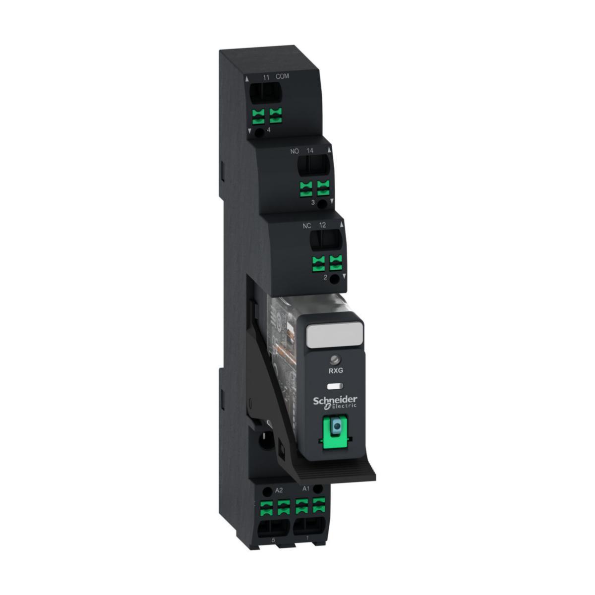 Relé Schneider RXG - RXG relé m/sokkel 1CO 24VDC pu
