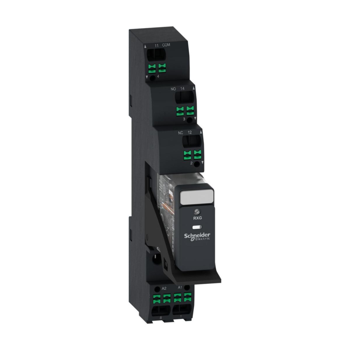 Relé Schneider RXG - RXG relé m/sokkel+LED 1CO 24VD