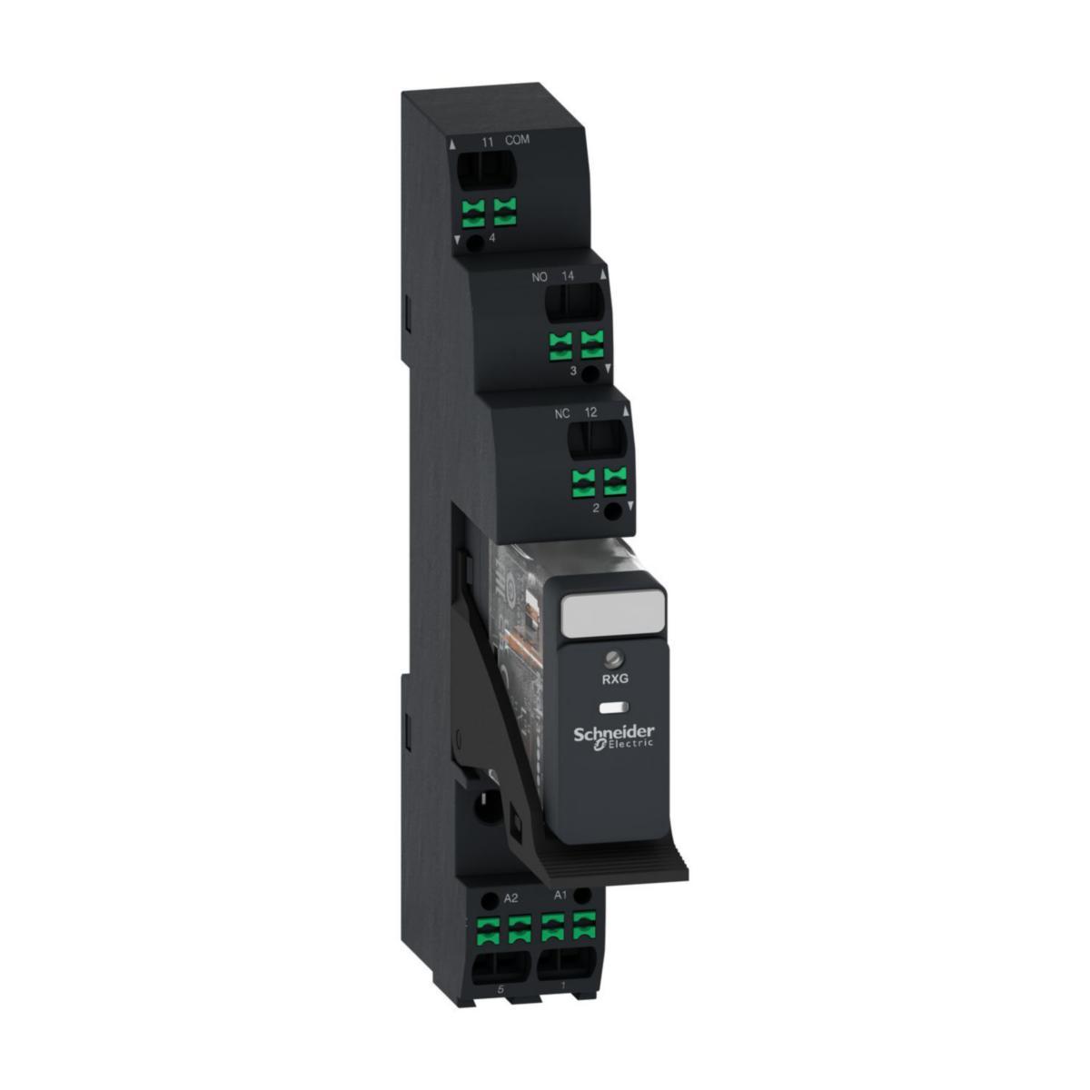 Relé Schneider RXG - RXG relé m/sokkel+LED 1CO 230V