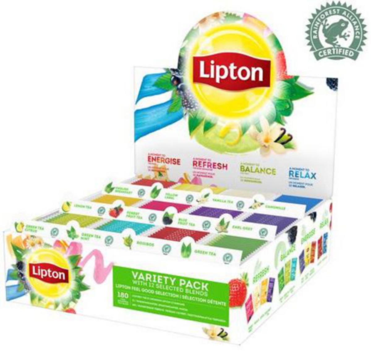 Te Lipton - Te assortert displayboks  Lipton displayboks 180pk