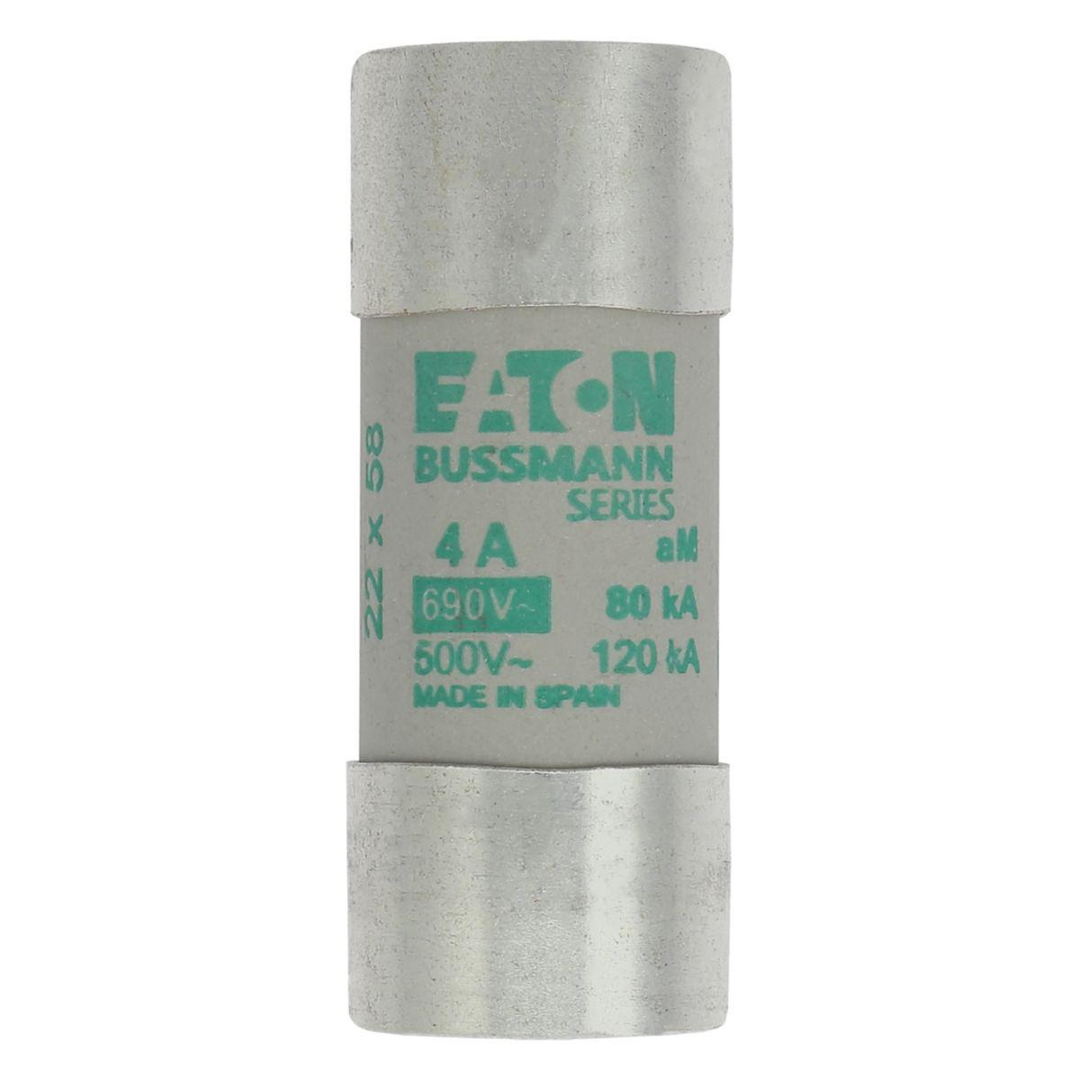 Fuse Sylindersikring 690VAC Eaton Electric - Syl.sikr. 22 x 58 4A AM 690VAC CYL. FUSE 22 x 58 4A AM 690VAC