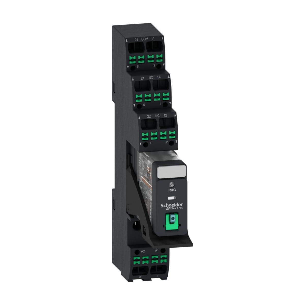Relé Schneider RXG - RXG relé m/sokkel 2CO 24VDC pu