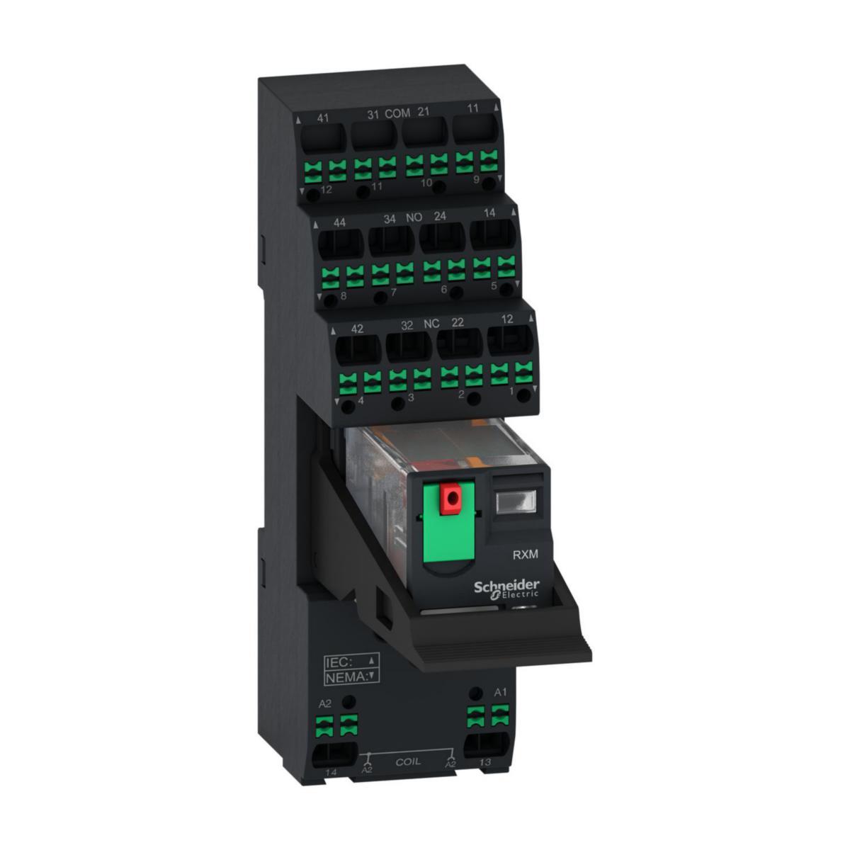 Relé Schneider RXG - RXM relé m/sokkel 2CO 24VAC pu
