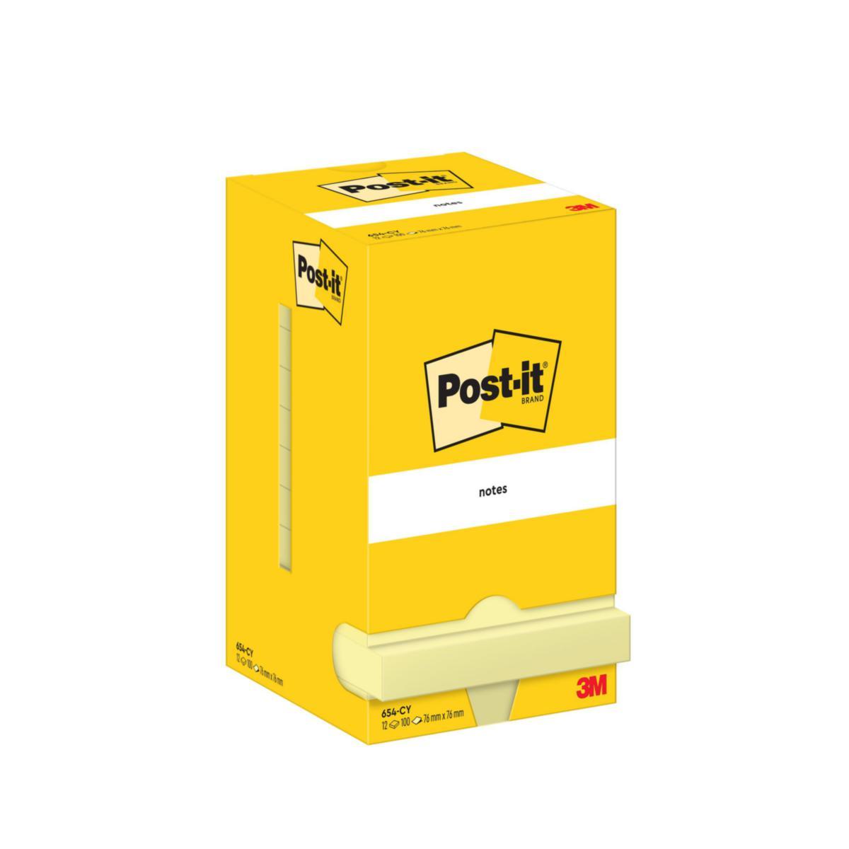 Notatblokk Post-it® Notes Canary Yellow - Notatblokk Post-It 76x76mm Canary Yellow 12pk