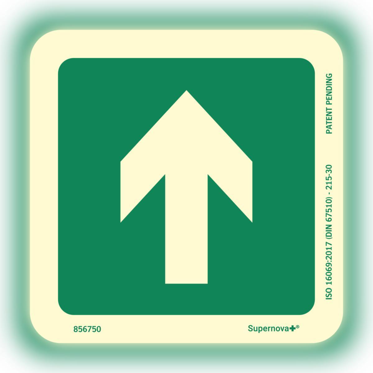 Gulvdekal Systemtext Supernova+® Nød retningspil - Supernova+ Nød retningspil Systemtext 100x100mm Gulvdekal