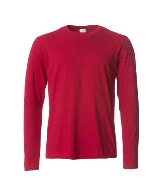 T-skjorte l.erm Clique Basic-T Rød str XS