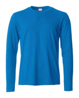 T-skjorte l.erm Clique Basic-T Blå str XL