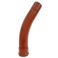 Bend langt 30°, rødbrun PVC, Pipelife