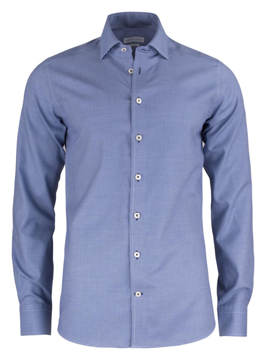 Skjorte J.H&F Purple Bow 48 Slim fit - Skjorte J.H&F Purple Bow 48 Slim fit blå/hvit str.S