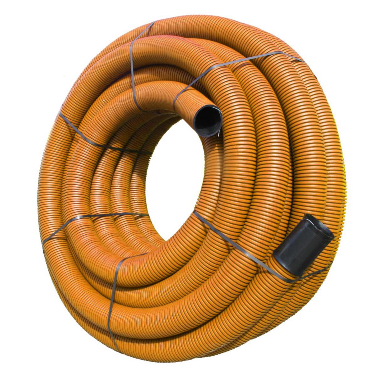 Kabelrør PE DV, oransje, Pipelife - 75/61 mm DV orange kabelrør m/ trekketråd kveil a 50 mtr.