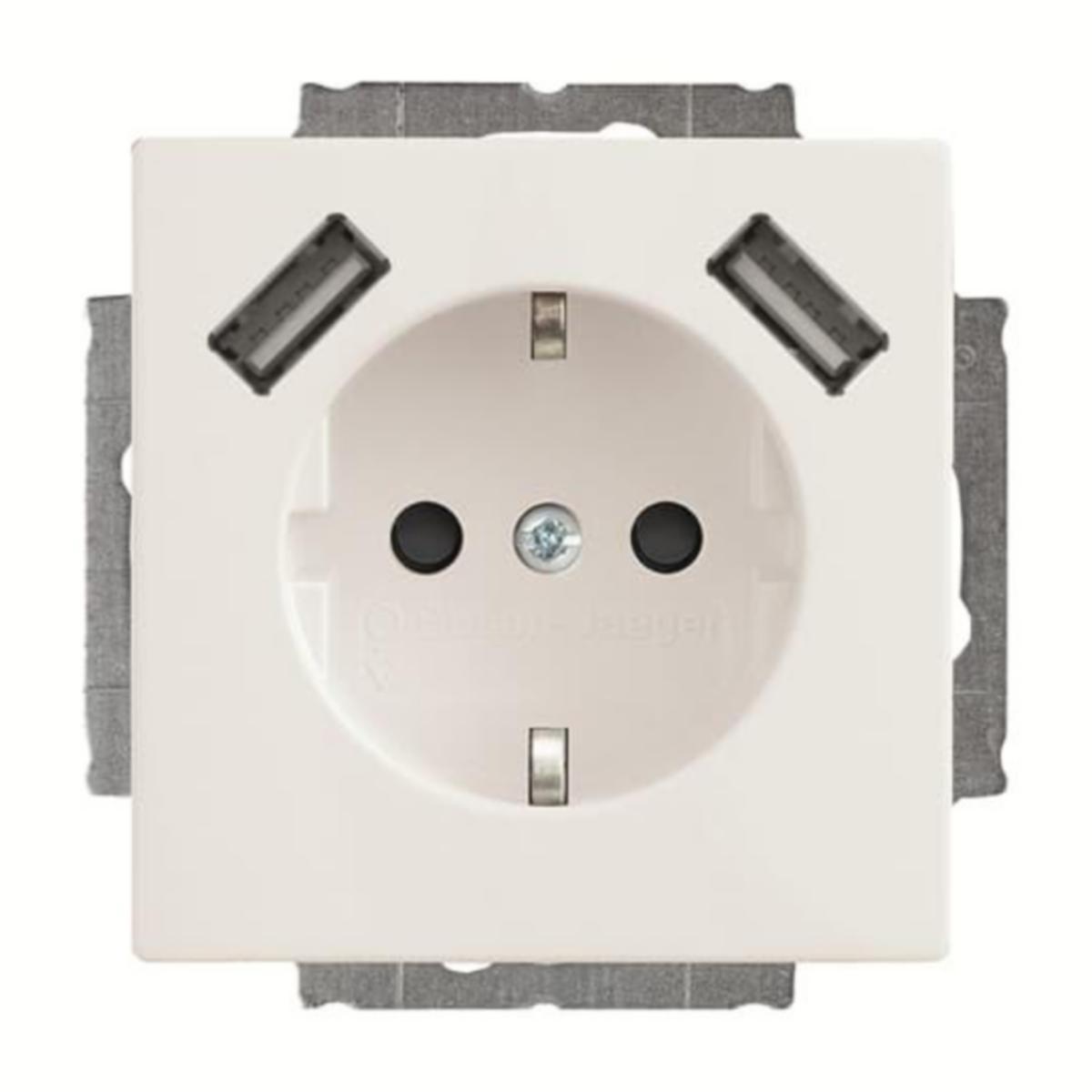 Stikkontakt ABB Impressivo enkel med USB Innfelt - IMPRESSIVO I. ENK STIKK M/2XUS IMPRESSIVO® INNFELT ENKEL STIK