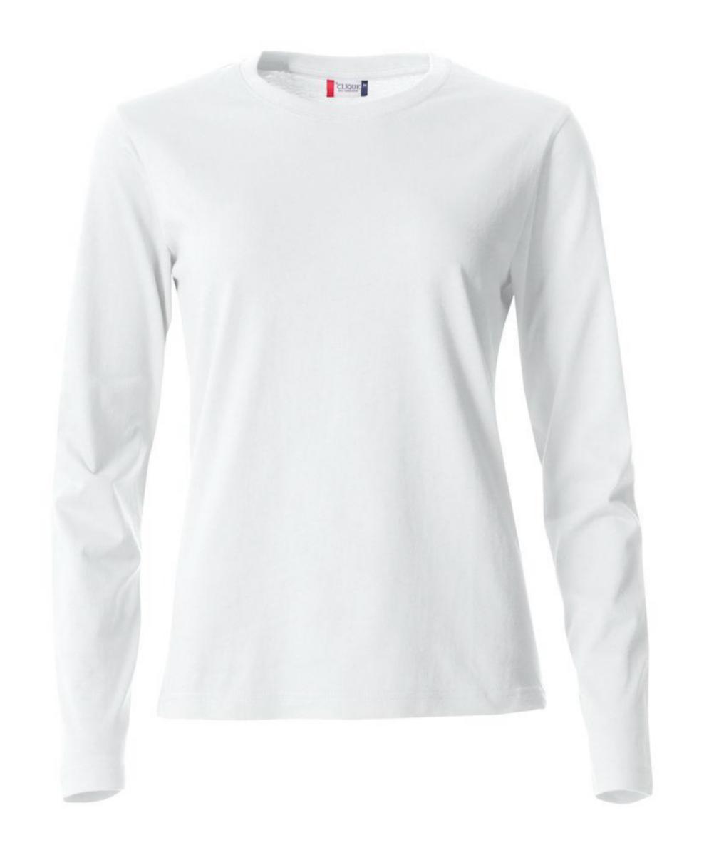 T-skjorte langermet Clique™ Basic dame - T-skjorte lang erme dame Clique Basic hvit str XL
