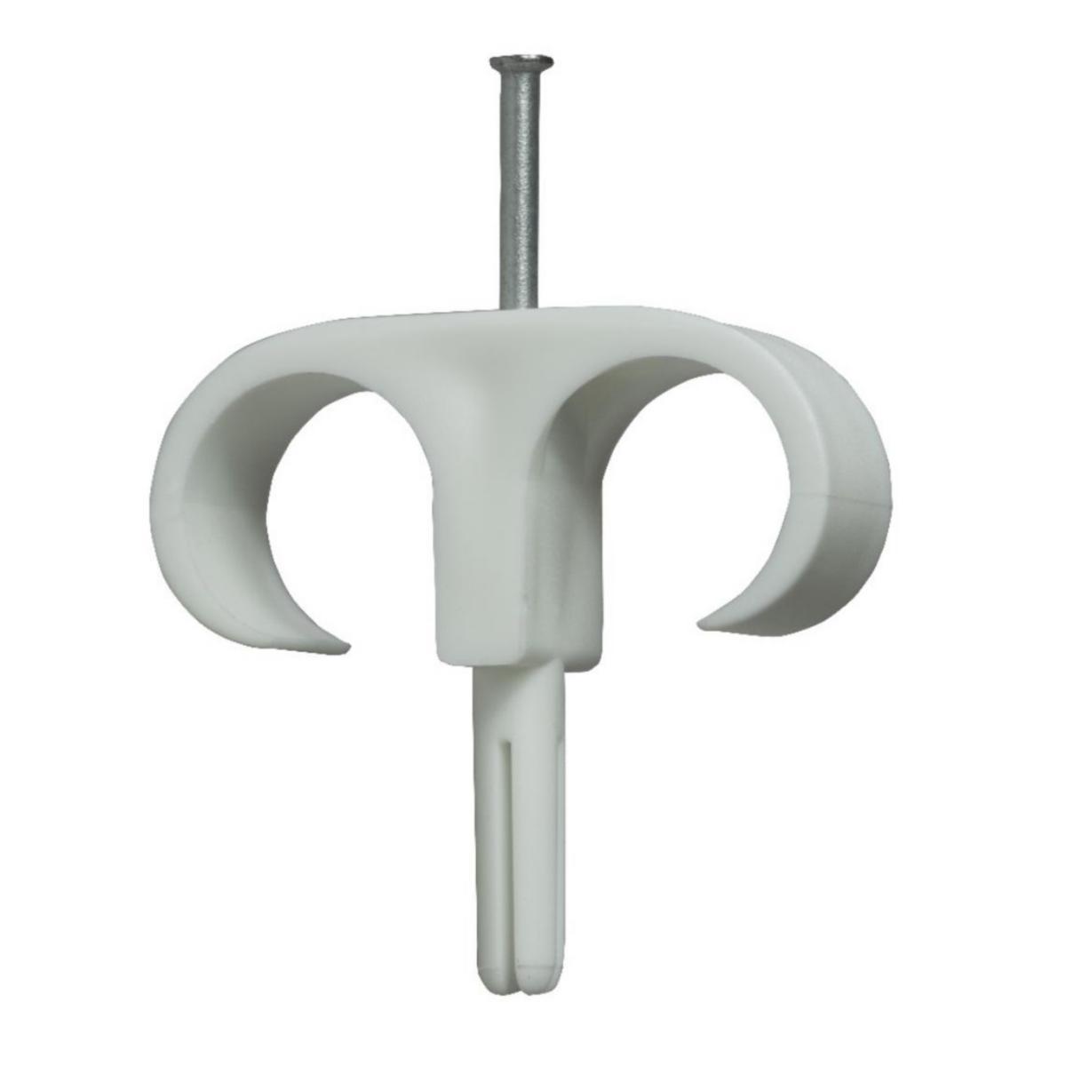 Plastklips med spikerplugg - Klips dobbel PCD 14-18 hvit 
