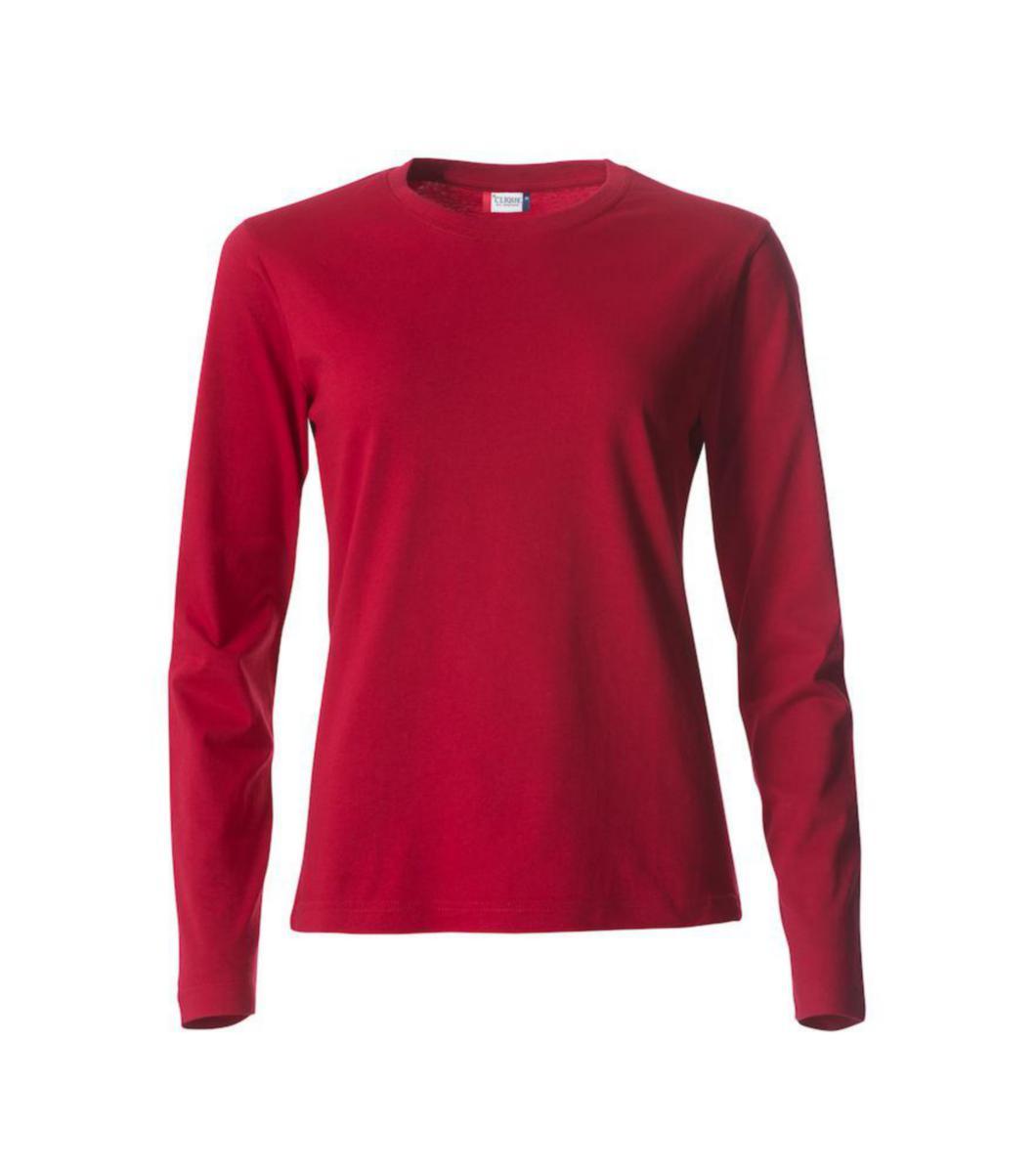 T-skjorte langermet Clique™ Basic dame - T-skjorte lang erme dame Clique Basic rød str S