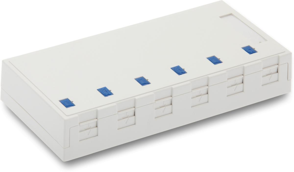 Uttaksboks Påvegg Keystone Eurolan - Uttaksboks Påvegg 6 Port Keystone Støvluke