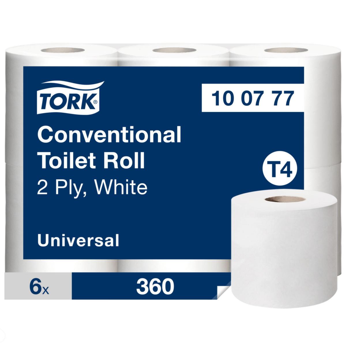 Toalettpapir Tork T4 - Toalettpapir konvensjonell Tork 2-lags T4 100777
