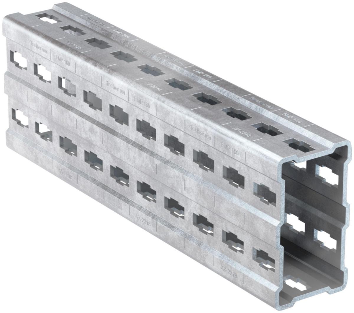 Montasjeskinne FMP 160, varmforzinket, FMS skinnesystem, fischer - 160-8m Montasjeskinne FZV - FMS Tung/Industri System