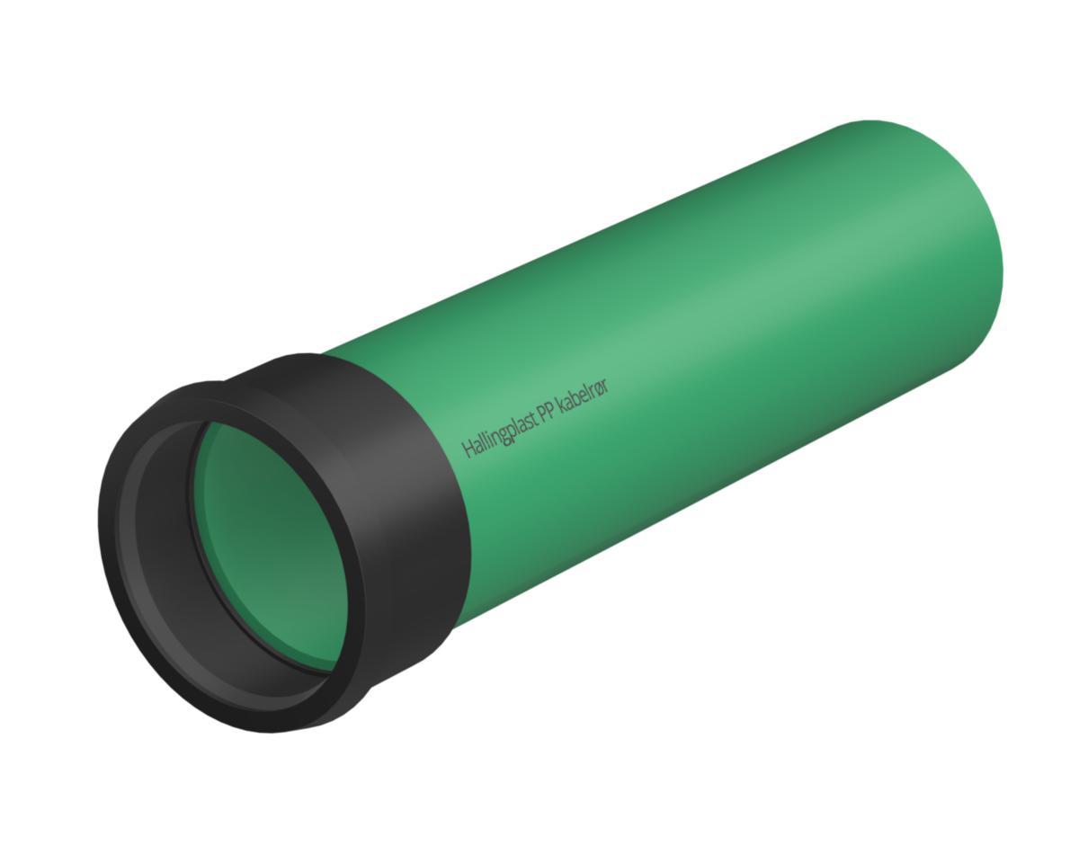 Kabelrør PP glatt, Hallingplast - 50 x 1.9mm PP grønne kabelrør lgd. = 6 mtr. SN8