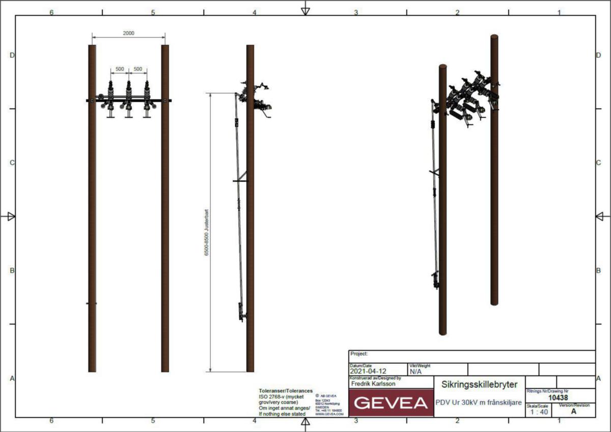 Sikringsskillebtyret PDV100 - Sikringsskillebryter PDV100 UR 30kV