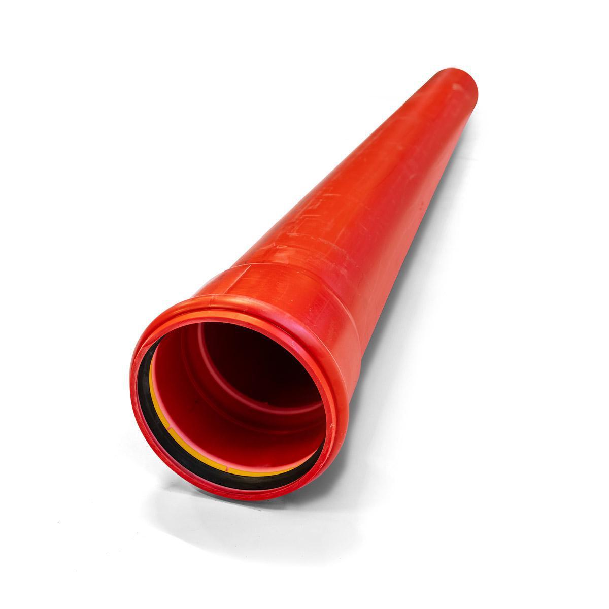 Kabelrør PP glatt, rød, Infraplast - 160 x 5.8mm PP rød kabelrør lgd. = 6 mtr. SN8