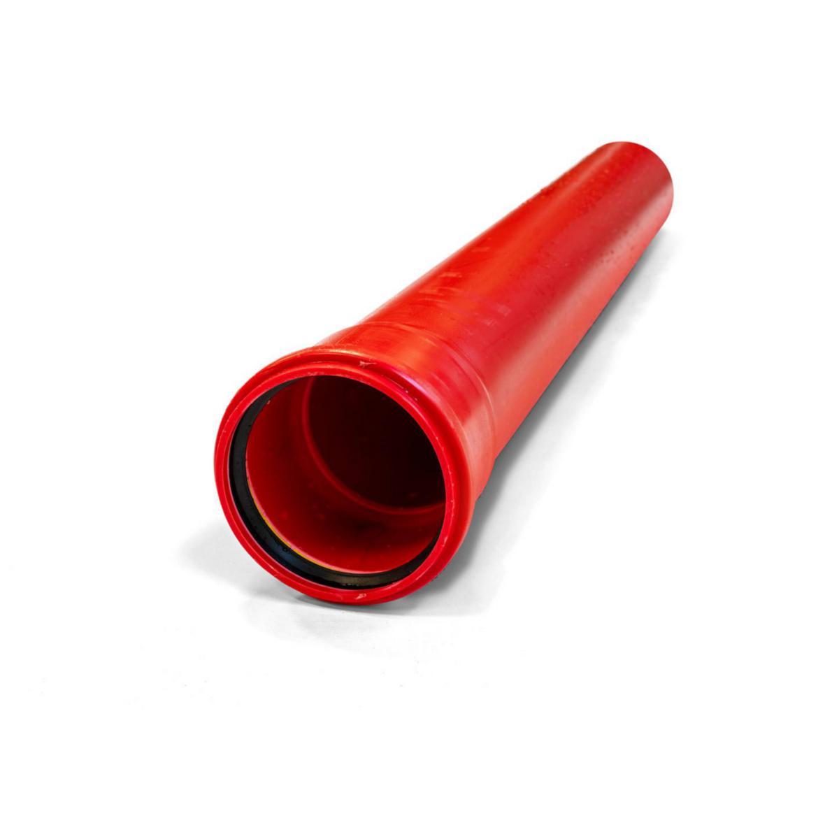 Kabelrør PP glatt, rød, Infraplast - 125 x 4.6 mm PP rød kabelrør lgd. = 6 mtr. SN8