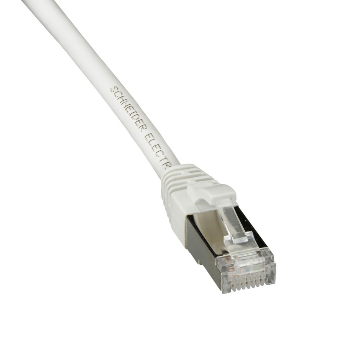 Patchkabel Actassi STP kat 6A Hvit - Patchkabel STP kat6A 5m hvit