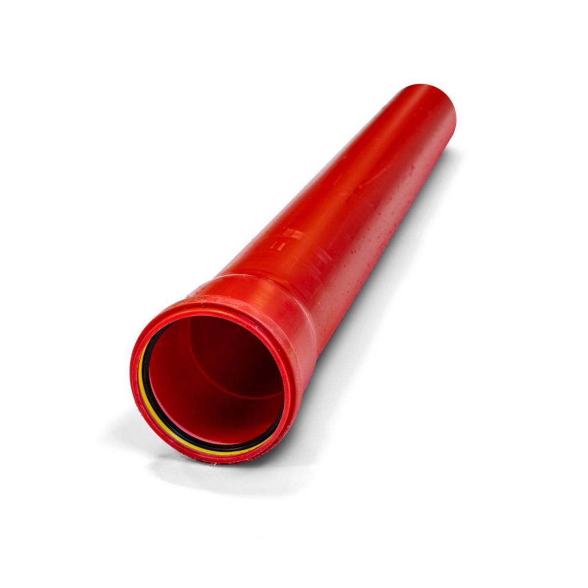 Kabelrør PP glatt, rød, Infraplast - 110 x 4.0 mm PP rød kabelrør lgd. = 6 mtr. SN8