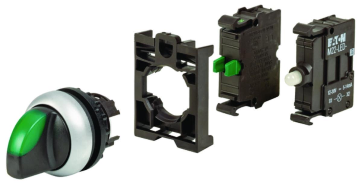 Vendebryter Eaton med lys RMQ M22-WRLK-G-K10LED-BVP - Vendebryter med lys. RMQ