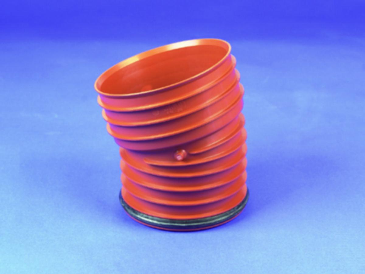 RIB PP Bend 15° m/2 muffer, Wavin - 200 mm OPTI-RIB PP bend 15° m/2 muffer Wavin