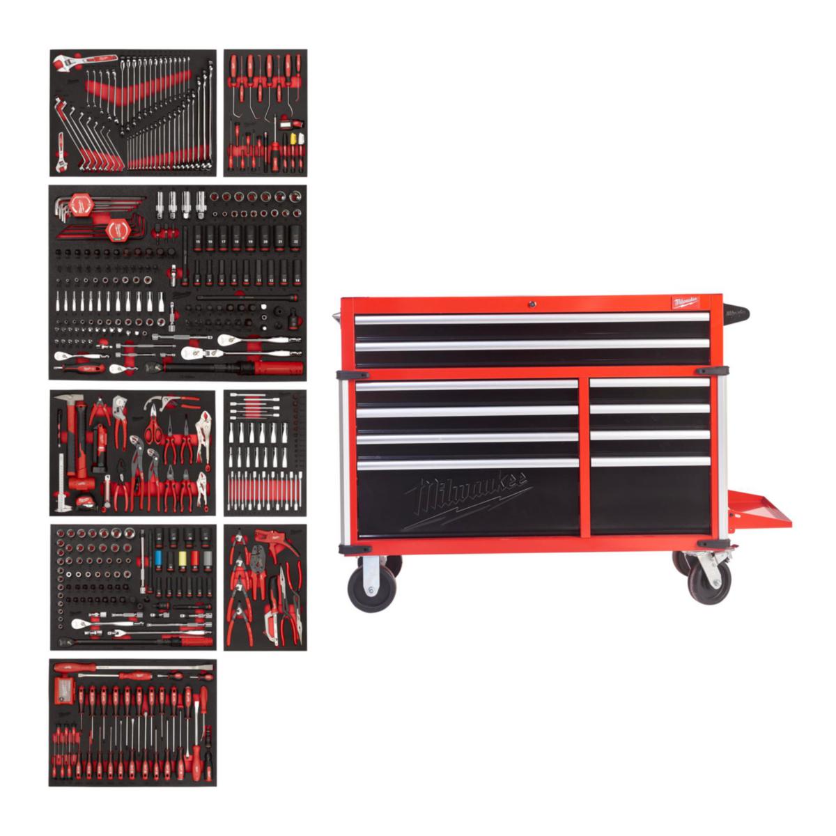 Verktøyvogn Milwaukee 117cm 501 deler - Verktøyvogn Milwaukee 117cm 501 deler