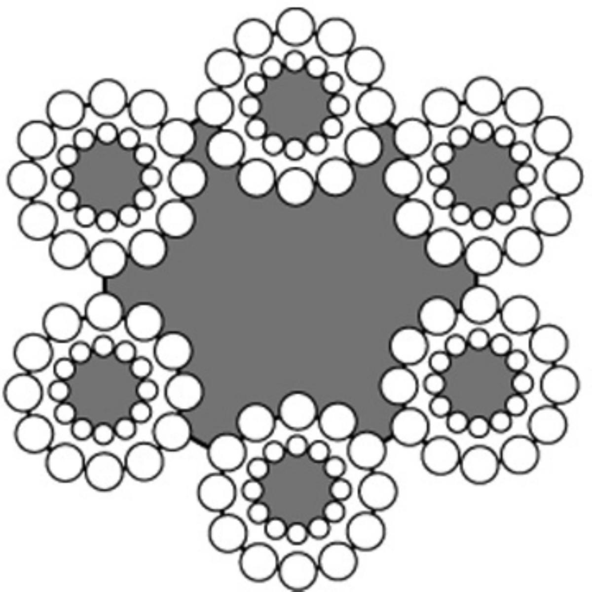 Stålline a-collection 114/144 TR FZ - Vaier 6X19+FC 8mm elforsinket a-collection 100m spole